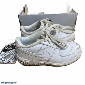 Nike Air Force 1 Equality Sneakers 10C Kids Shoes Toddler White
